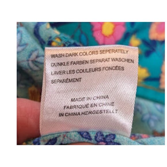 Halife Floral Boho Tassel Dress Size M – Blue Multicolor Tunic Shift - Picture 12 of 13
